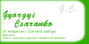 gyorgyi csaranko business card