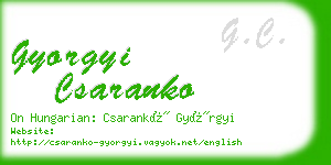 gyorgyi csaranko business card